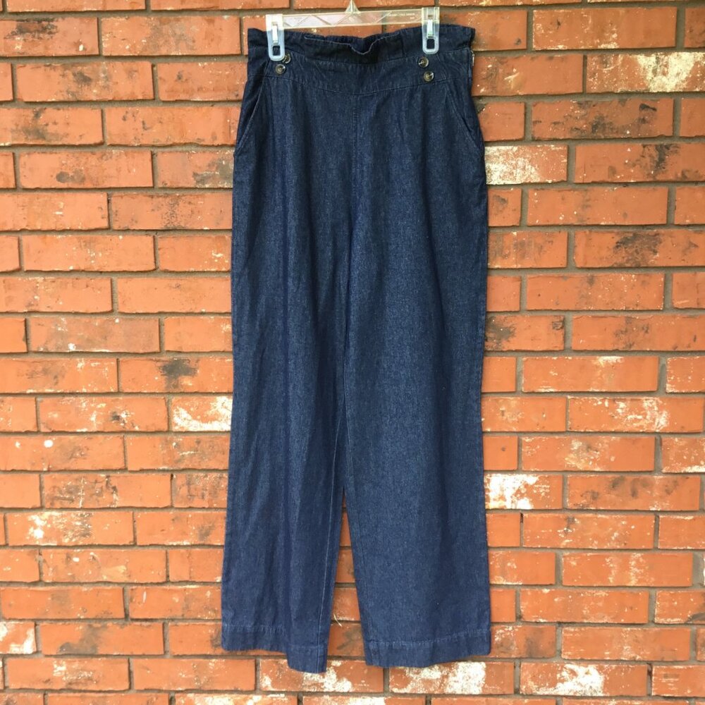 New with Tags! Who What Wear Ruffled Band Waist Wide Leg Jeans Size 12